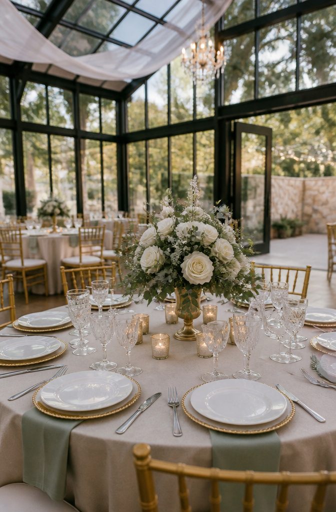 The San Antonio Glasshouse Venue Hall with glass walls.