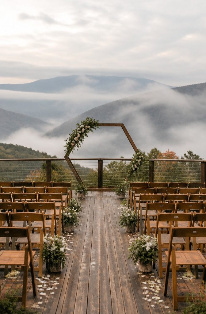 Small wedding venue with Smoky Mountains view at Above the Mist.