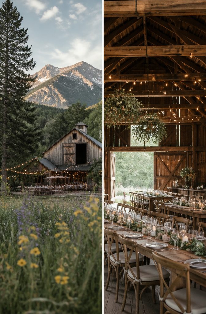Beautiful outdoor setting at Twenty Mile House for a wedding ceremony.