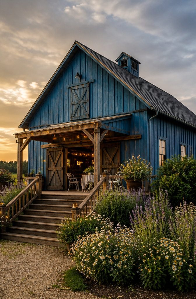 10 Vintage Wedding Venues in Indiana for a Classic Celebration 5 Outdoor ceremony area at Blue Barn Berry Farm in Syracuse, Indiana.
